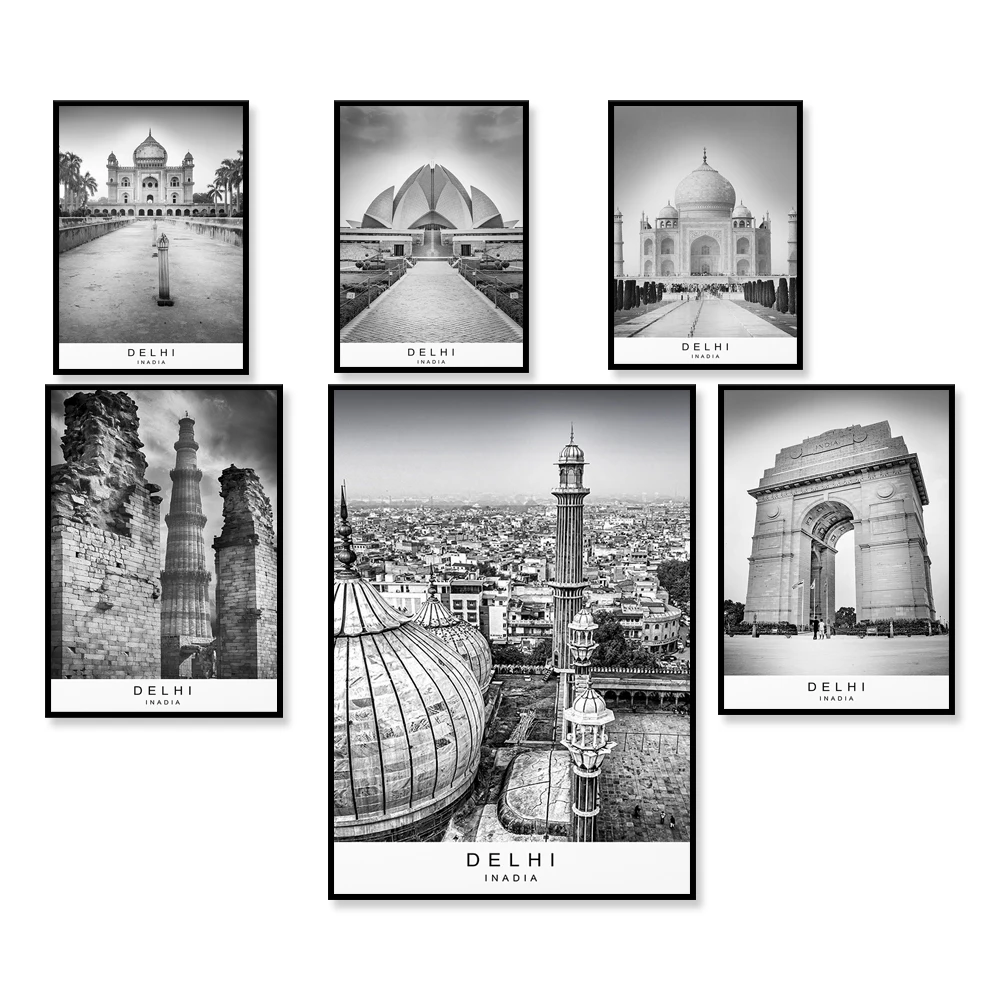 Home Decor Delhi - Affiche murale de ville d'abrasion, impression