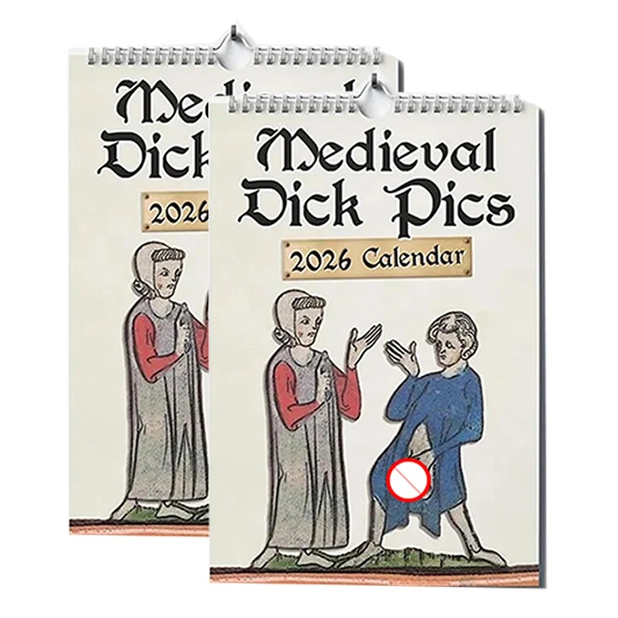 Home Decor Medieval - Calendrier mural d'humour médiéval 2026, Art