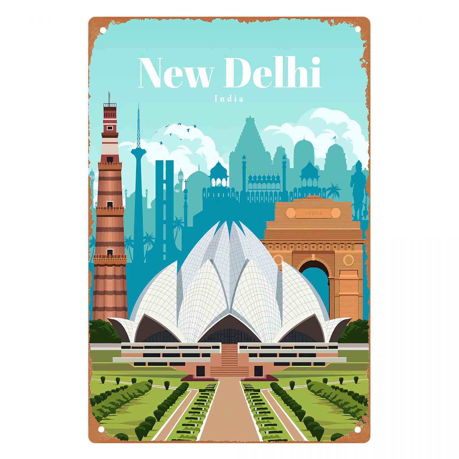 Home Decor Delhi - Panneau mural en métal 2D plat,