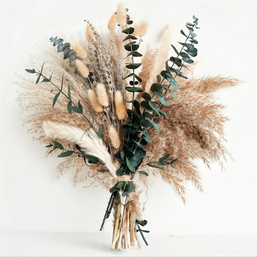 Pampas Grass Decor - Bouquet de fleurs séchées naturelles, 80