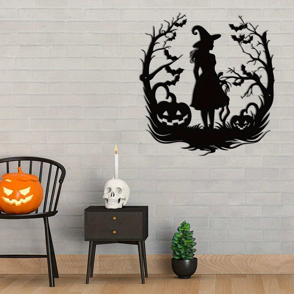 Home Decor Vector - Art métallique sorcière SVG, enseigne d'Halloween,