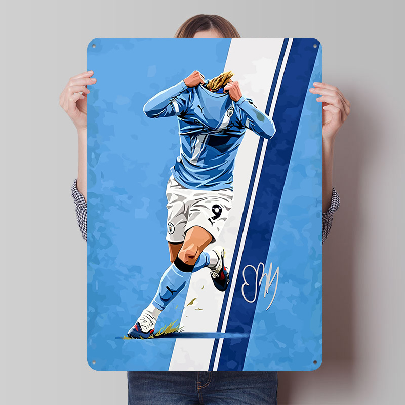 Home Decor Vector - Affiche de football Haaland9 avec impression