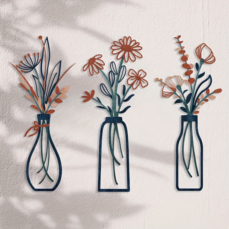 3 grandes sculptures murales f - Home Decor Vase With Flowers avis et prix