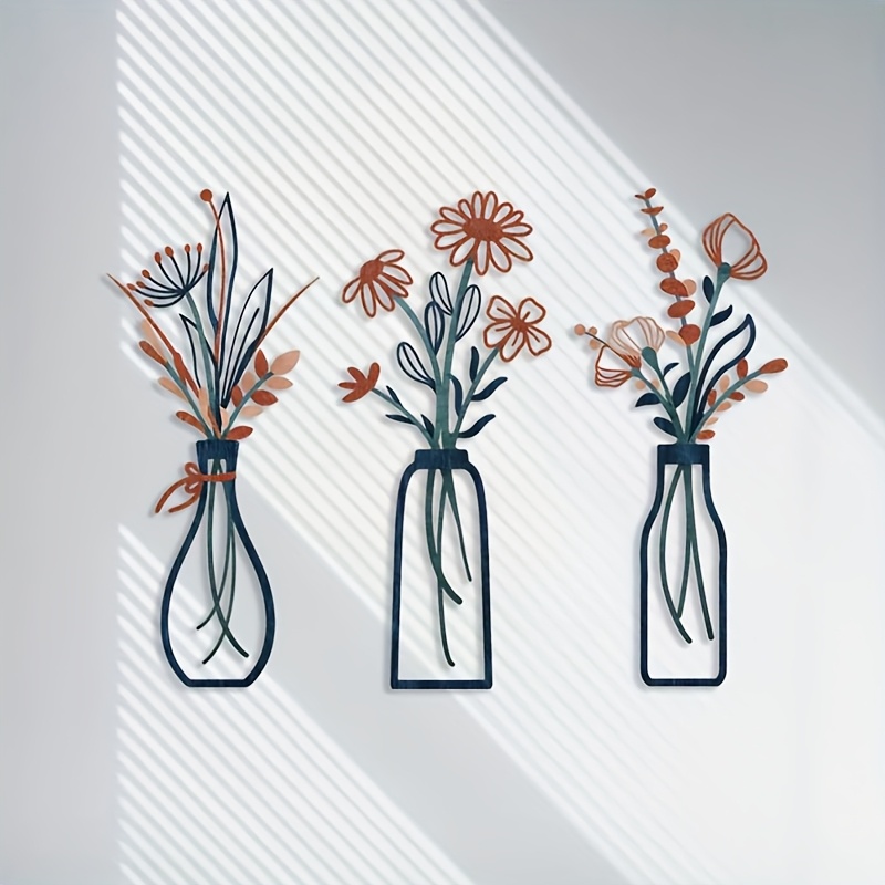 3 grandes sculptures murales f - Home Decor Vase With Flowers avis et prix