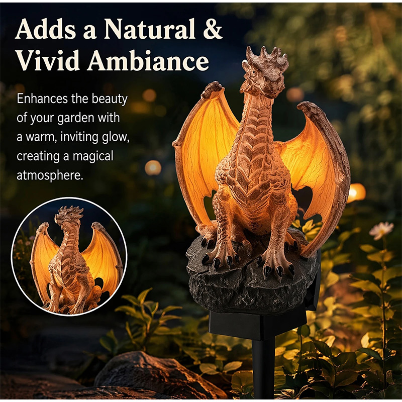 Lampe solaire de jardin Dragon - Home Decor Medieval avis et prix