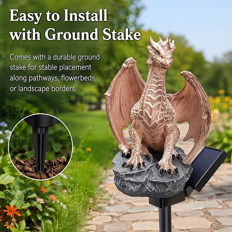 Lampe solaire de jardin Dragon - Home Decor Medieval avis et prix
