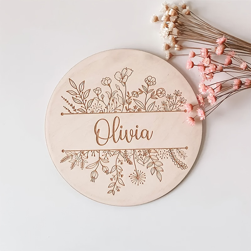 Plaque de nom gravée florale p - Home Decor For Wedding avis et prix