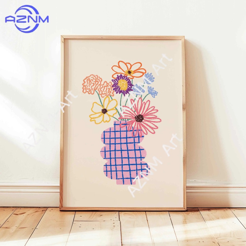 1/3 pièces Affiche abstraite d - Home Decor Vase With Flowers avis et prix