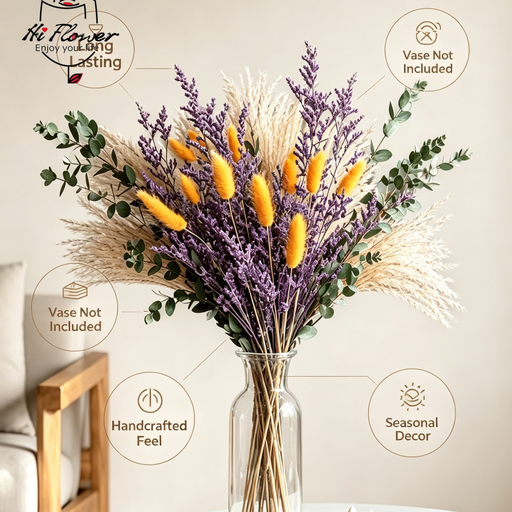 Bouquet de fleurs séchées natu - Pampas Grass Decor avis et prix