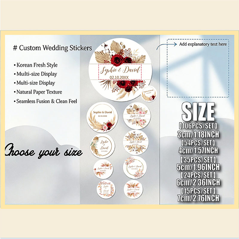 Autocollants de mariage person - Pampas Grass Decor avis et prix