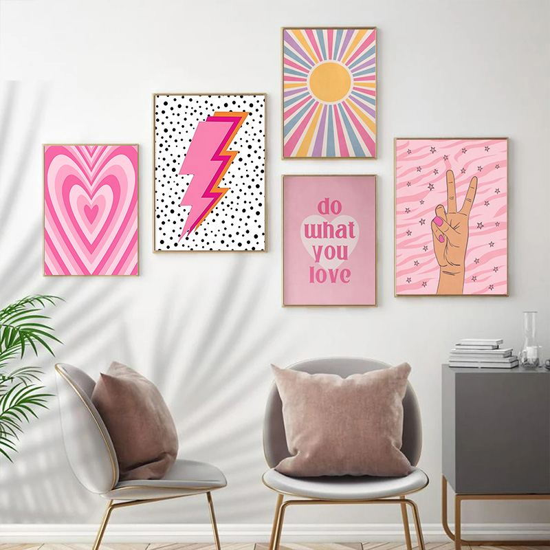 Toile d'art mural abstrait ros - Home Decor Minimal avis et prix