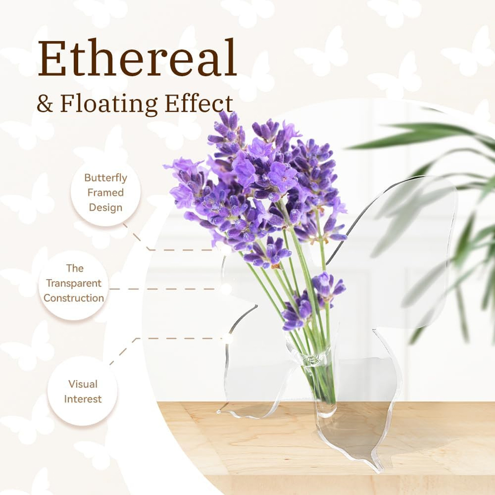 Vase à fleurs papillon Transpa - Home Decor Vase With Flowers avis et prix
